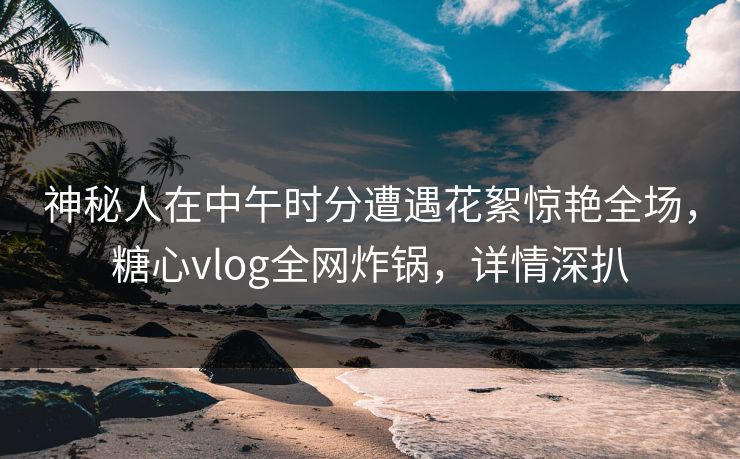 神秘人在中午时分遭遇花絮惊艳全场，糖心vlog全网炸锅，详情深扒